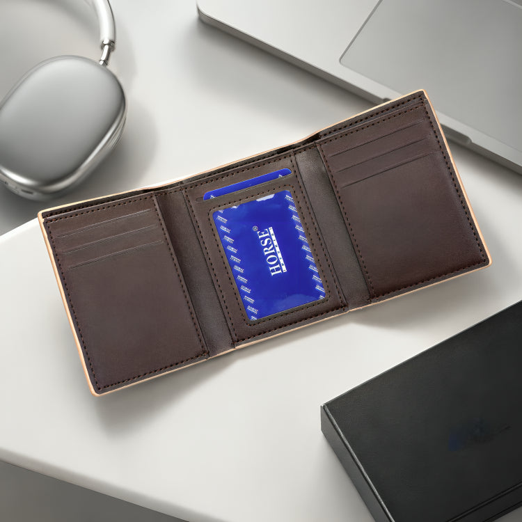 Horse Imperial Premium Tri-Fold Wallet – 10 Card Slots | Dual Cash Pockets | Zipper Pocket | Unisex Wallet