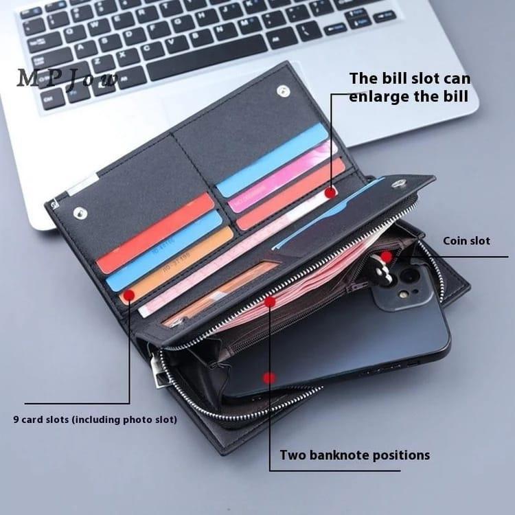 Leather Balbilary Long Wallet with free Card Holder