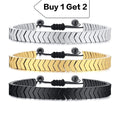 Stainless steel Arrow Gold Adjustable knotted Chain Bracelet Pack of 3